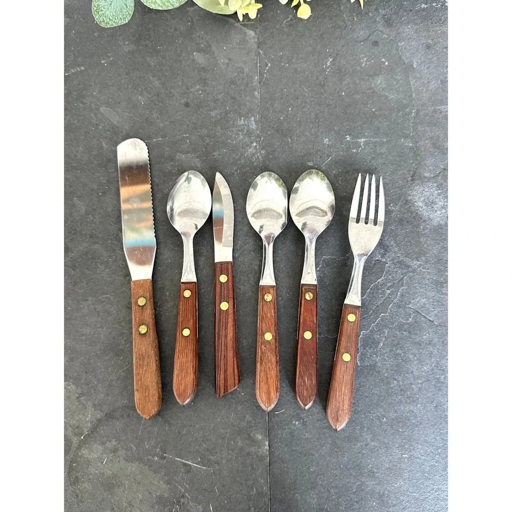 Washington Forge Town & Country flatware wood handle Handford Forge fork spoon